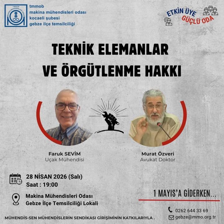 Gebze'de Mühendisler 1 Mayıs Öncesi Örgütlü Mücadeleyi Tartışıyor
